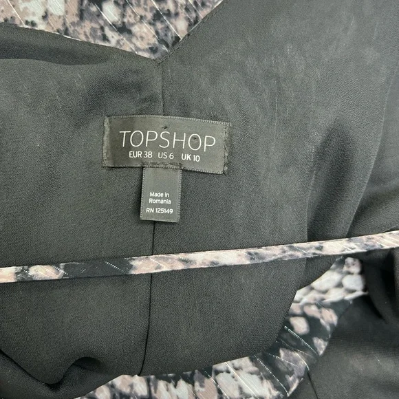 TopShop Metallic Snakeskin Print Belted Dress Size 6 - Picture 6 of 10